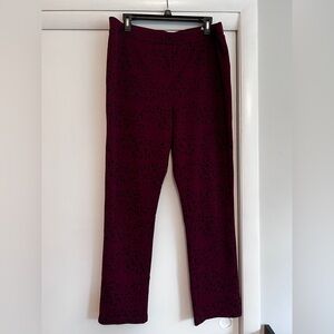 LOGO by Lori Goldstein Regular 
Animal Print Scuba Knit Pants Wineberry A237102